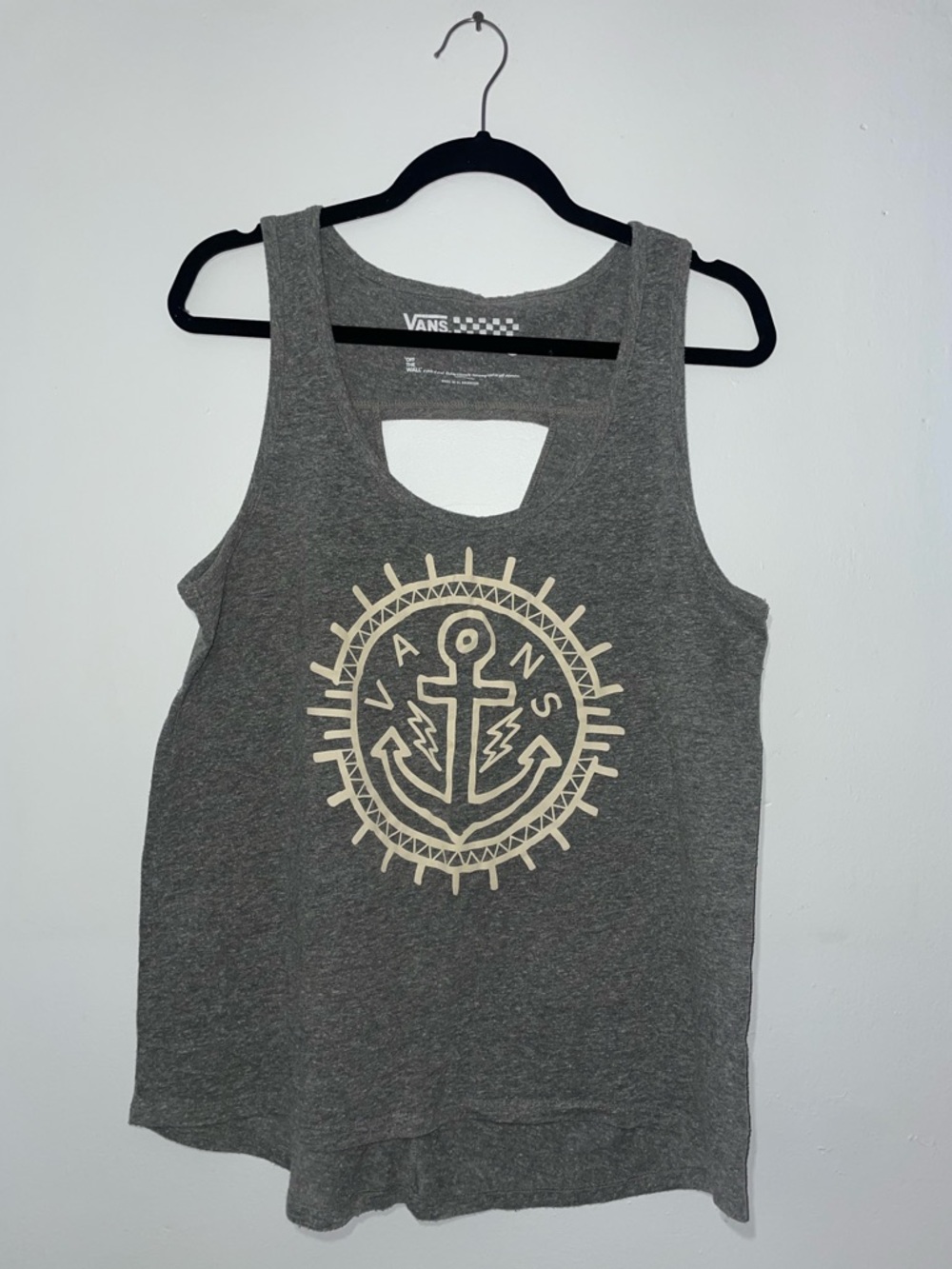 Vans Gray Sleeveless Tank with Back Keyhole